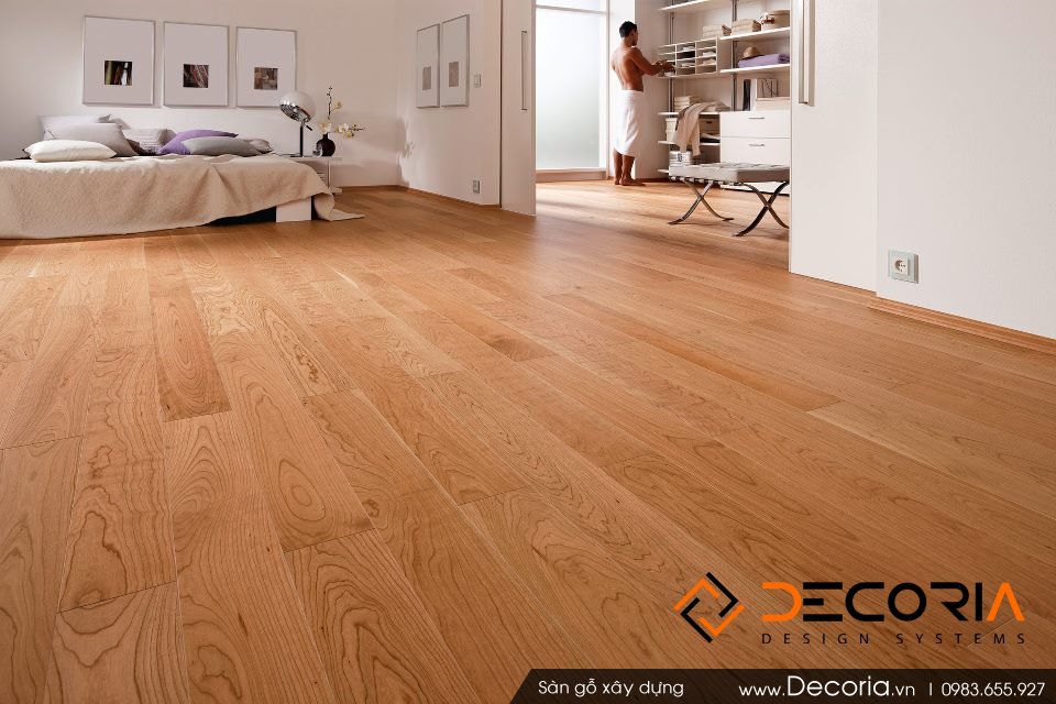 Mẫu sàn gỗ tự nhiên màu nâu