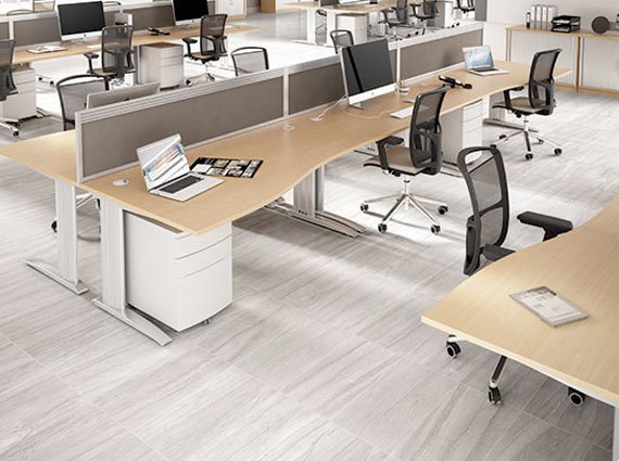 Mẫu sàn gỗ văn phòng màu ghi đá