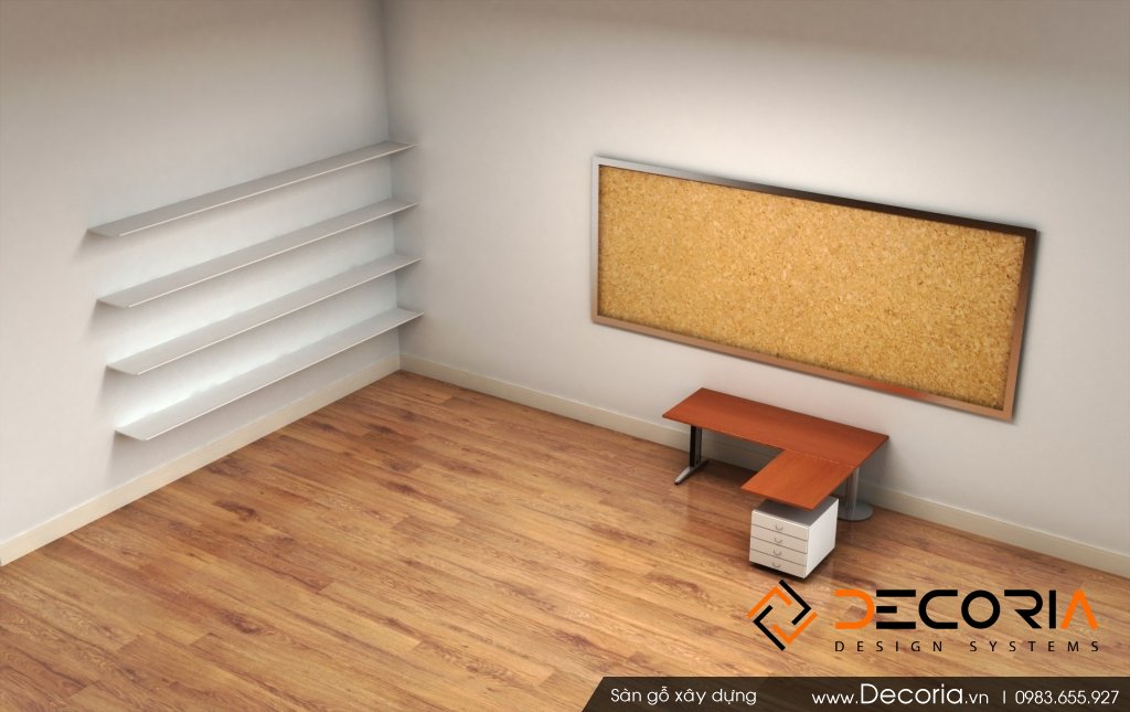 Mẫu sàn gỗ văn phòng màu hạt dẻ