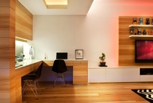 Mẫu sàn gỗ văn phòng màu cánh gián