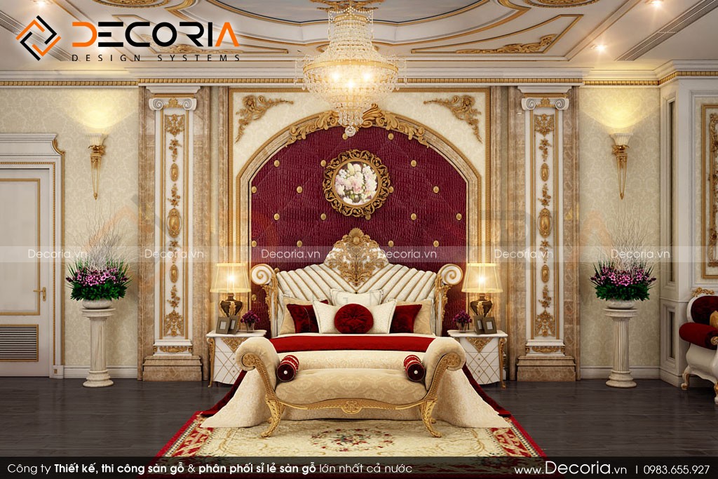 Mẫu sàn gỗ biệt thự màu óc chó