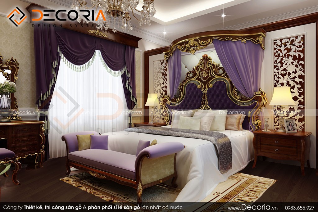 Mẫu sàn gỗ biệt thự màu óc chó