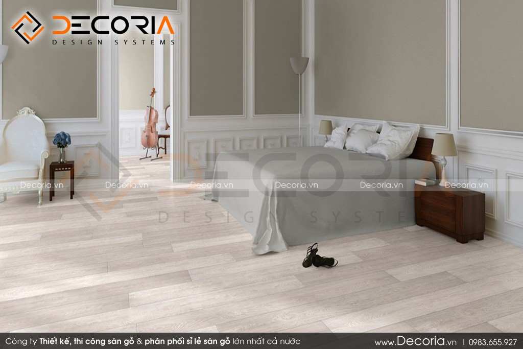 Mẫu sàn gỗ tự nhiên màu trắng