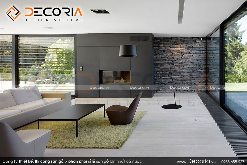 Mẫu sàn gỗ văn phòng màu trắng