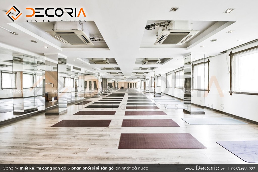 Mẫu sàn gỗ thể thao màu trắng