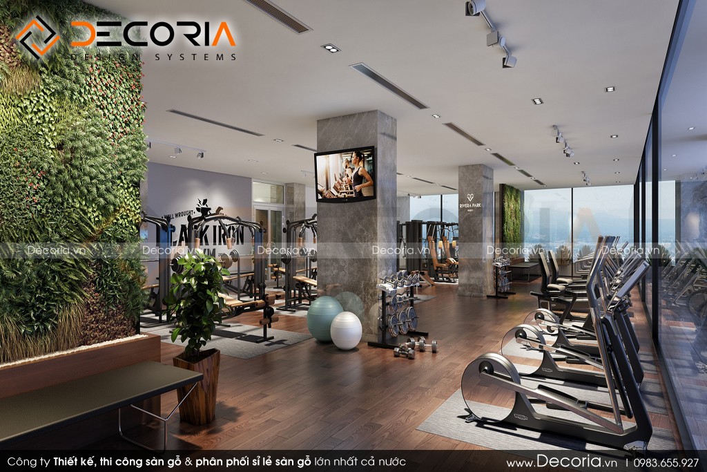 Mẫu sàn gỗ thể thao màu óc chó