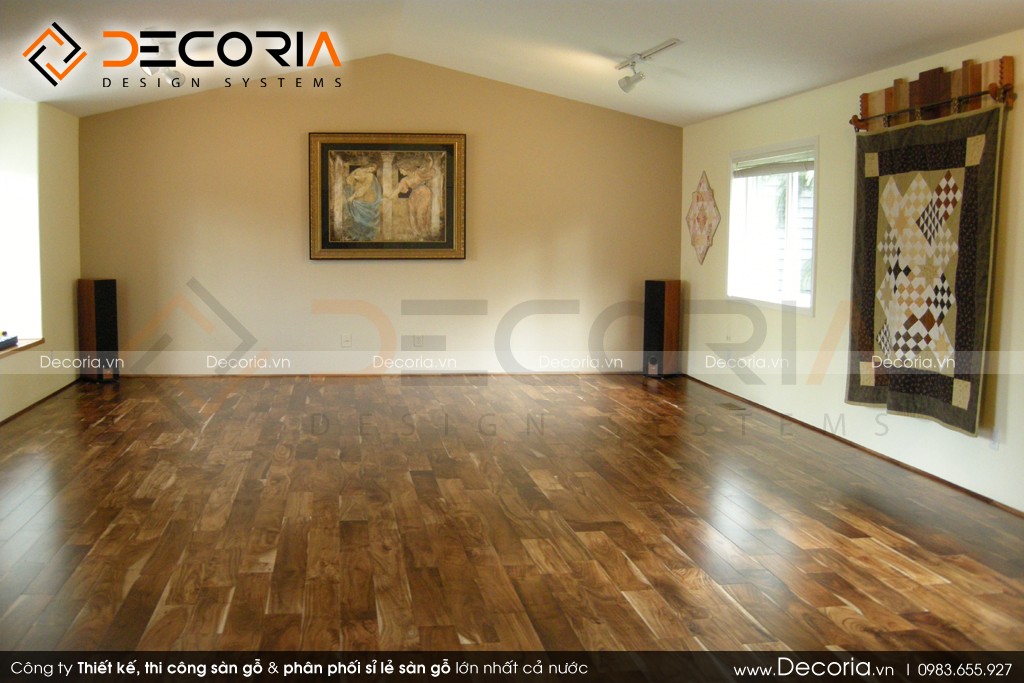 Mẫu sàn gỗ thể thao màu óc chó